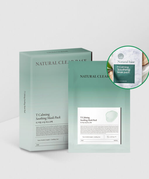 韓國 Natural Base T Calming Soothing Mask Pack 有機茶樹積雪草鎮靜面膜 10片裝〔最新包裝〕