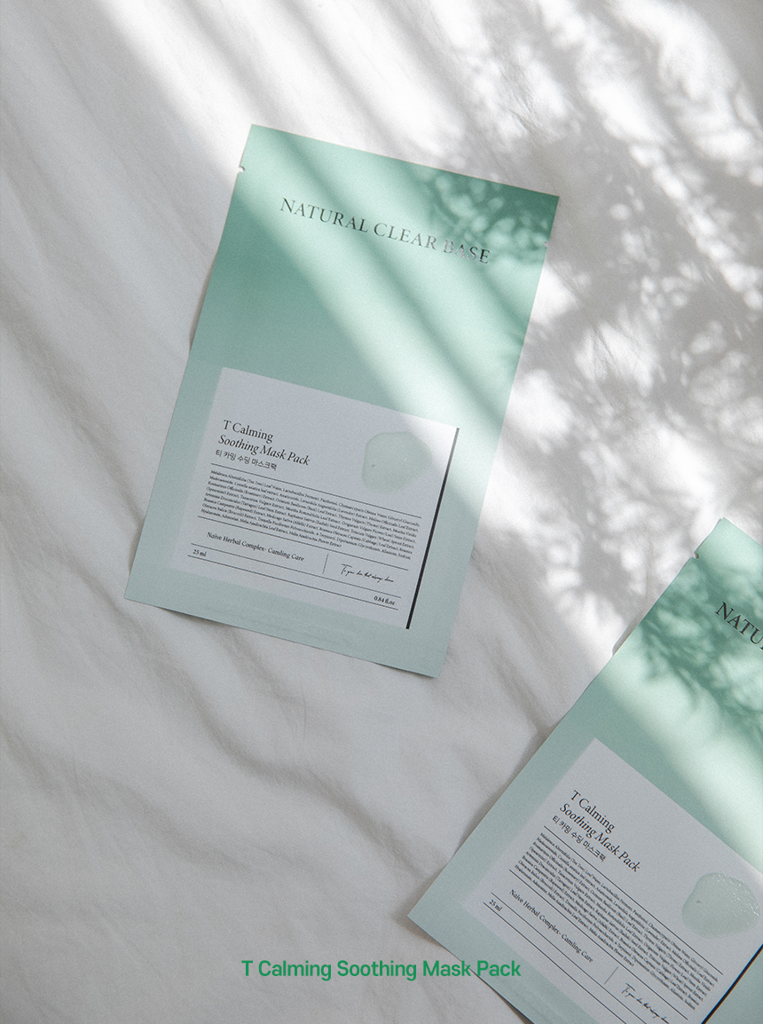 韓國 Natural Base T Calming Soothing Mask Pack 有機茶樹積雪草鎮靜面膜 10片裝〔最新包裝〕