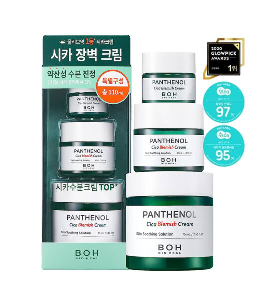 痘敏肌/油敏瑕疵肌～改善黑頭痘痘！韓國 Bio Heal BOH Panthenol Cica Blemish Cream Top Special Set 積雪草舒緩面霜3件超值 TOP套裝