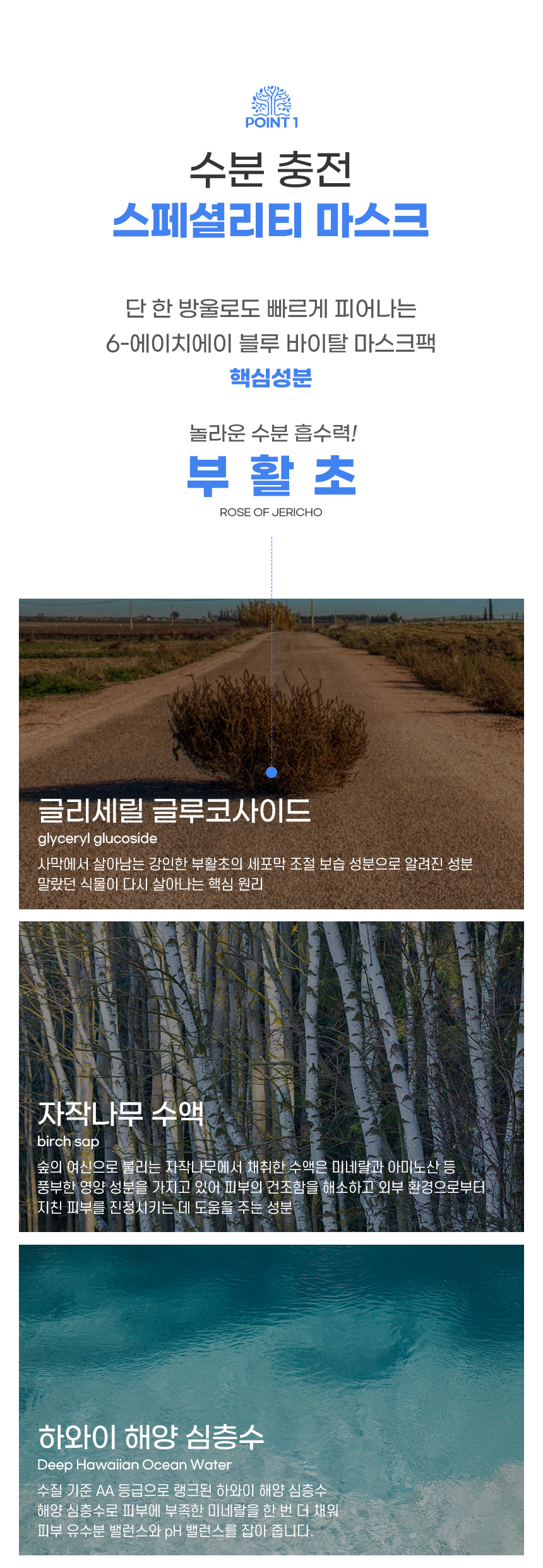 韓國 Natural Base 6-HA Blue Vital Mask Pack 藍色活力復活草保濕面膜 10片裝〔最新包裝〕