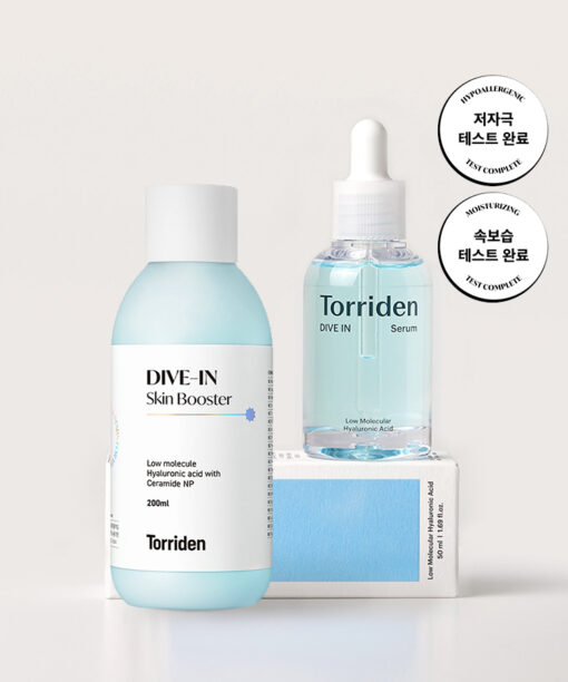 韓國國民保濕 Torriden DIVE-IN 低分子透明質酸保濕精華 50ml + Skin Booster 肌底液 200ml