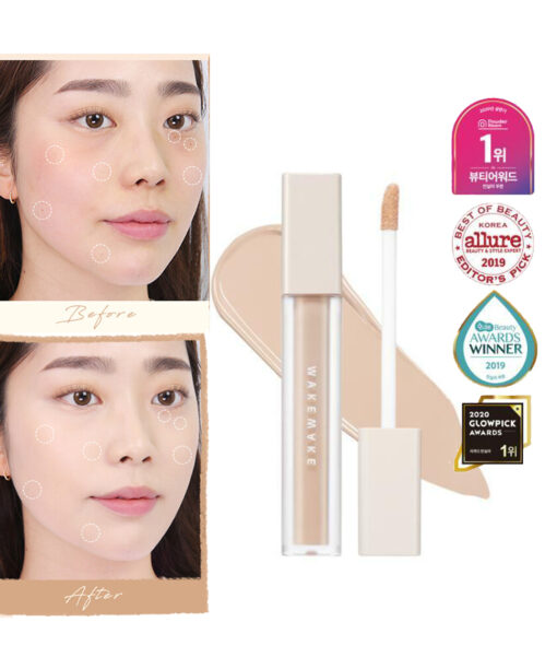 韓國 WakeMake Defining Cover Concealer 持久高coverage遮瑕液 – 多色選擇