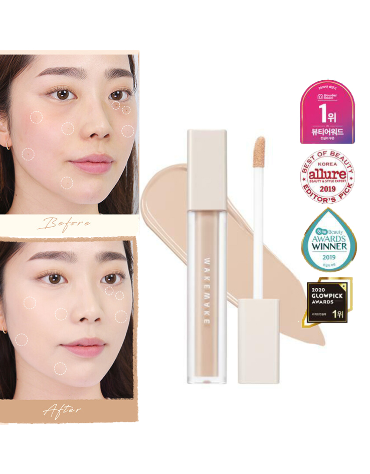 韓國 WakeMake Defining Cover Concealer 持久高coverage遮瑕液 – 多色選擇