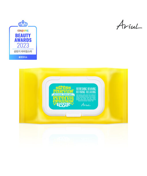 韓國暢銷卸妝巾 Ariul Stress Relieving Pureful Cleansing Tissue 極淨舒壓卸妝棉巾 - 80片