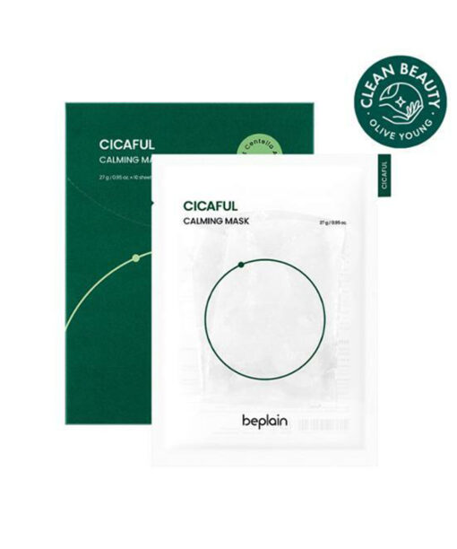 韓國 Be Plain CICAFUL Calming Mask 積雪草保濕鎮靜純素面膜 - 1盒10片裝