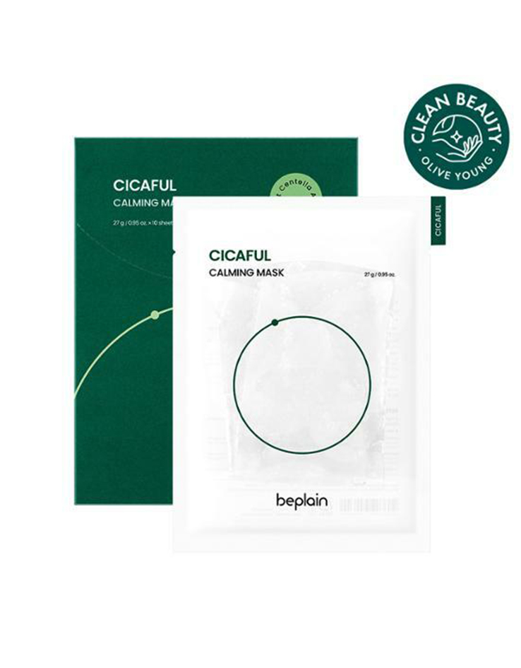 韓國 Be Plain CICAFUL Calming Mask 積雪草保濕鎮靜純素面膜 - 1盒10片裝