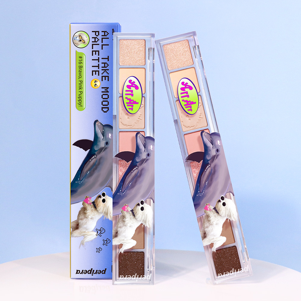 韓國 Peripera X MALTESE Archive 🐶 狗狗限量聯名系列 🐶 All Take Mood Palette - #16 Bravo Pink Puppy