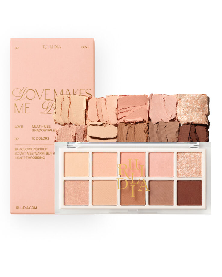 最新更新版！更顯色實用！韓國RULIDIA Multi-Use Shadow Palette 基礎實用多用途大地粉棕色系10色眼影盤 – #02 LOVE