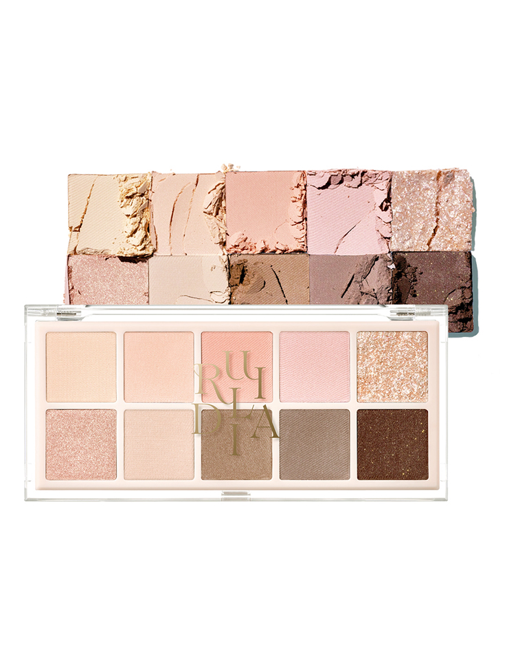 韓國 RULIDIA Multi-Use Shadow Palette 基礎實用多用途大地粉棕色系10色眼影盤 – #02 LOVE