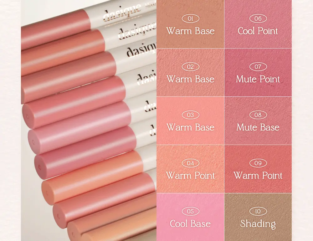 韓國 dasique Mood Blur Lip Pencil 柔霧唇線唇膏筆 - 10色選擇