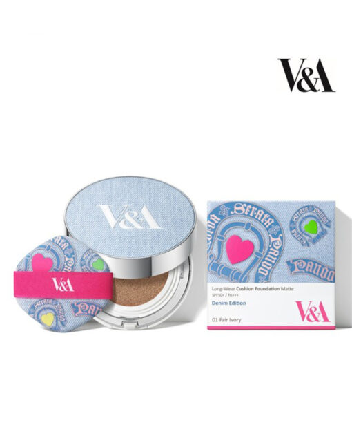 〖限量💙Denim Edition〗韓國 V&A Long-Wear Cushion Foundation Matt 長效持久啞緻霧面白盒精華氣墊粉底 - 2色選擇