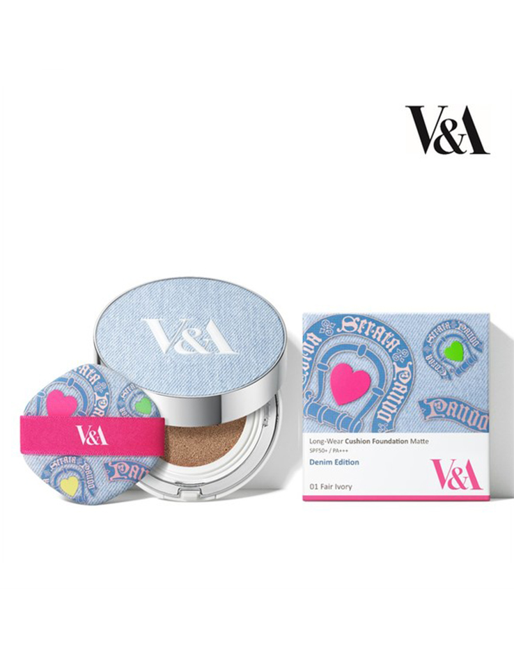 〖限量💙Denim Edition〗韓國 V&A Long-Wear Cushion Foundation Matt 長效持久啞緻霧面白盒精華氣墊粉底 - 2色選擇
