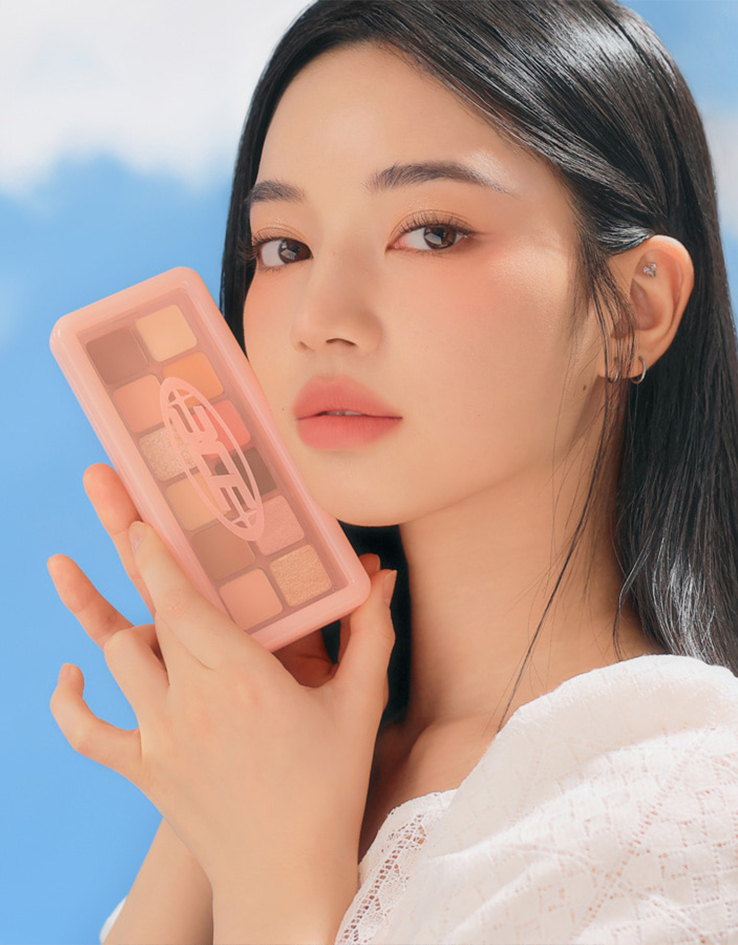 韓國 3CE #PURE PAIRING系列 New Take Eyeshadow Palette 12色眼影盤 橘桃調 #Cheery