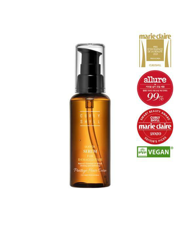 \大容量 100ml/ 韓國CURLYSHYLL Silky Oil Serum 柔順絲滑修護髮尾油