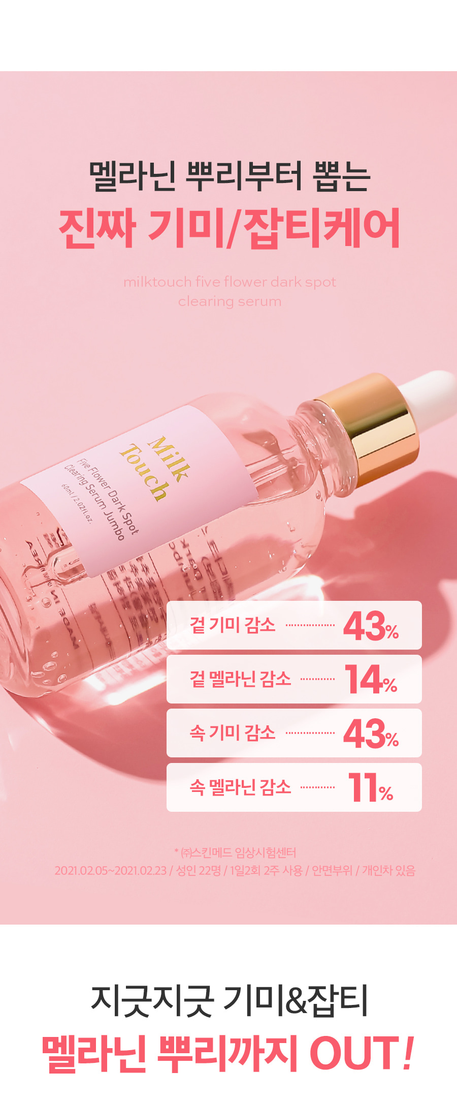韓國 Milk Touch Five Flower Dark Spot Clearing Serum 💗花漾光滑美白淡斑精華💗 - 40ml