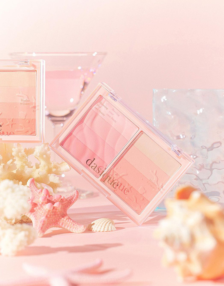 🏖️Summer Coral 系列🪸 韓國 dasique Blending Layer Cheek 雙色調漸層8色胭脂盤 - 珊瑚調 #01 Summer Coral