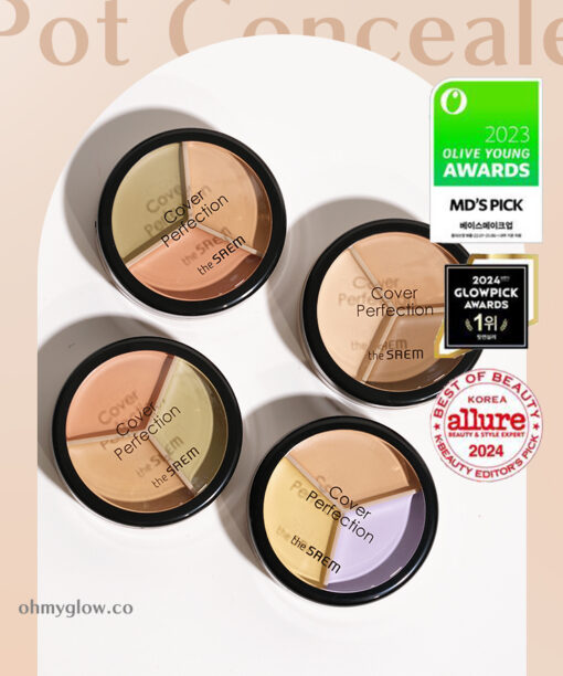 【韓國 No.1】TheSaem Cover Perfection Triple Pot Concealer 3色遮瑕X校正X調膚修容盤 - 4色選擇