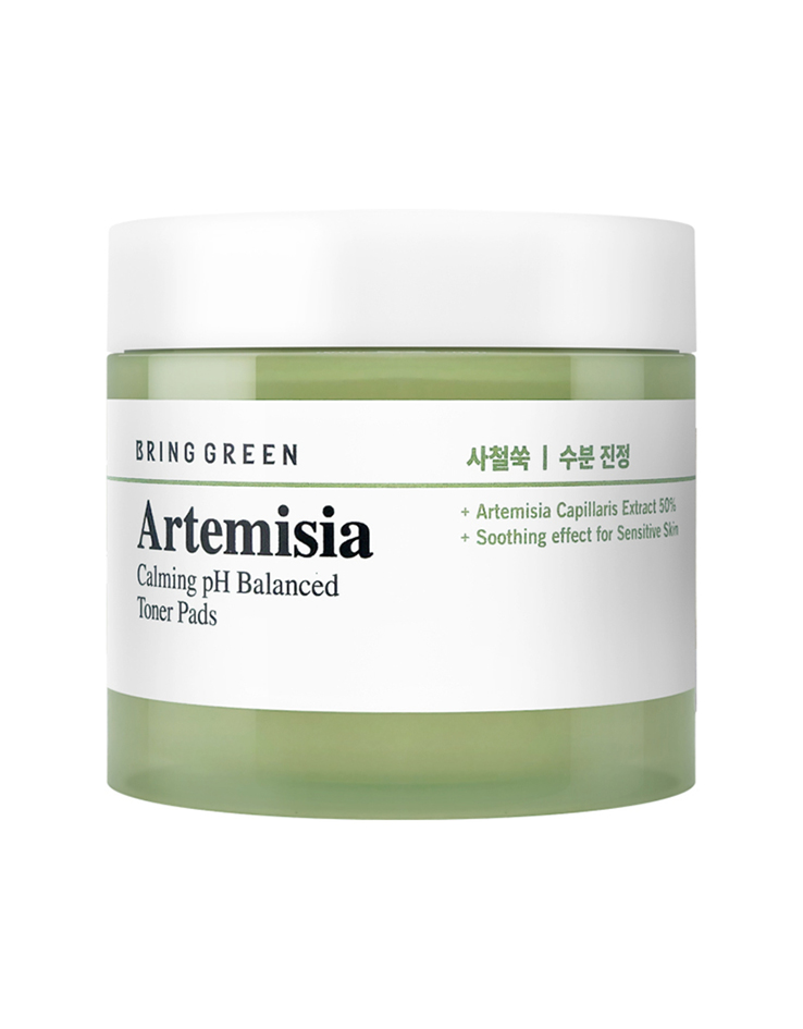 韓國 Bring Green Artemisia Calming pH Balance Toner Pads 50%茵陳蒿萃取鎮定pH平衡排毒爽膚棉片 - 75片裝
