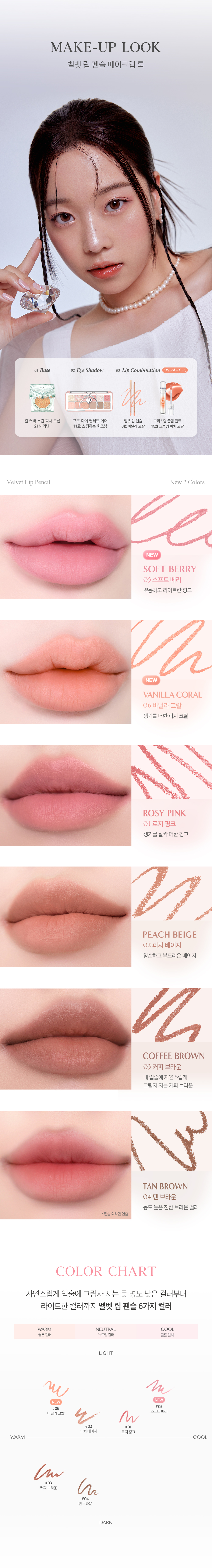 新色入！【🎁附送Sharpener!】GlowPick No.1 韓國 CLIO X Happyrim #☕Cafe In Love Edition Velvet Lip Pencil 絲絨造型木軸唇線筆(#01-06) - 6色選擇