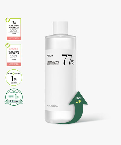 ＼皇牌／韓國 ANUA Heartleaf 77% Soothing Toner 魚腥草舒緩痘痘調理爽膚水- 大支裝500ml