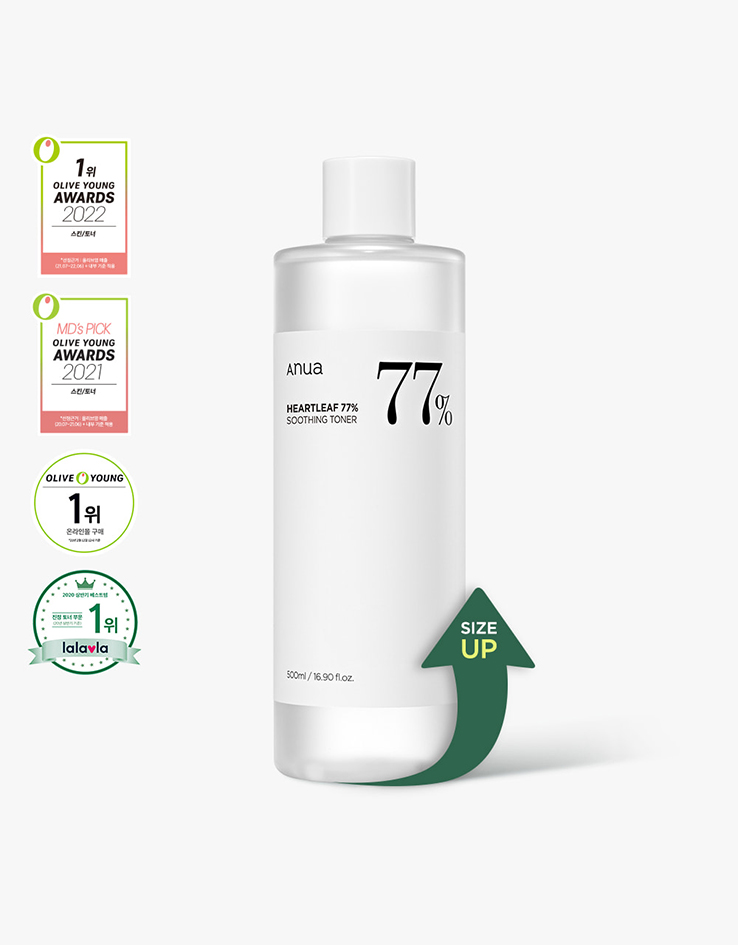 ＼皇牌／韓國 ANUA Heartleaf 77% Soothing Toner 魚腥草舒緩痘痘調理爽膚水- 大支裝500ml