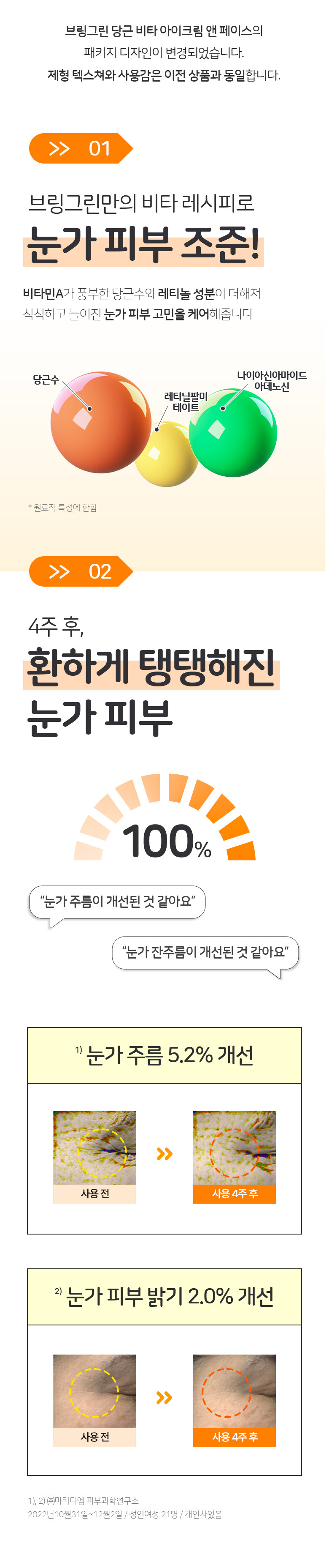 超值 1+1套裝! \ New! 23年更新版 / 韓國 Bring Green Carrot Vita Eye Cream & Face Set 紅胡蘿蔔維生素眼角皺紋眼&面霜優惠套裝