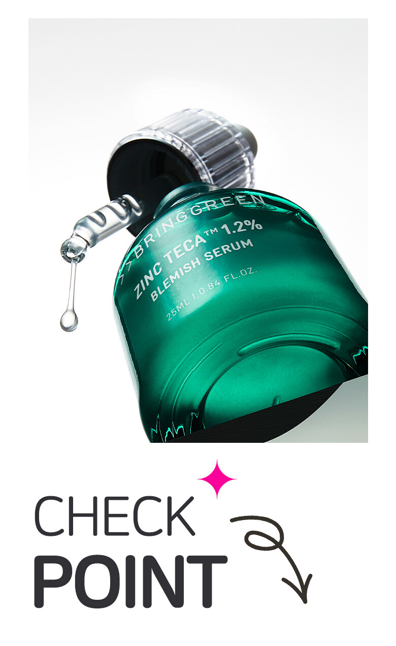 \New! 全新3天精華高效精華/ 油痘粗糙肌~韓國 Bring Green Zinc Teca 1.2% Blemish Serum 高效能積雪草維B3收毛孔提亮淡痘印精華 - 25ml