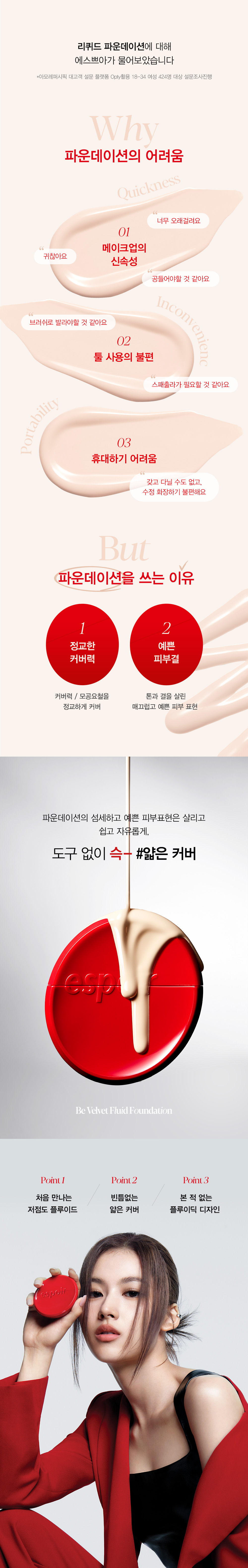 最新霧面粉底液！韓國 Espoir Be Velvet Fluid Foundation & Concealer Set SPF32 PA++ 絲絨啞緻輕薄純素粉底液 - 4色選擇