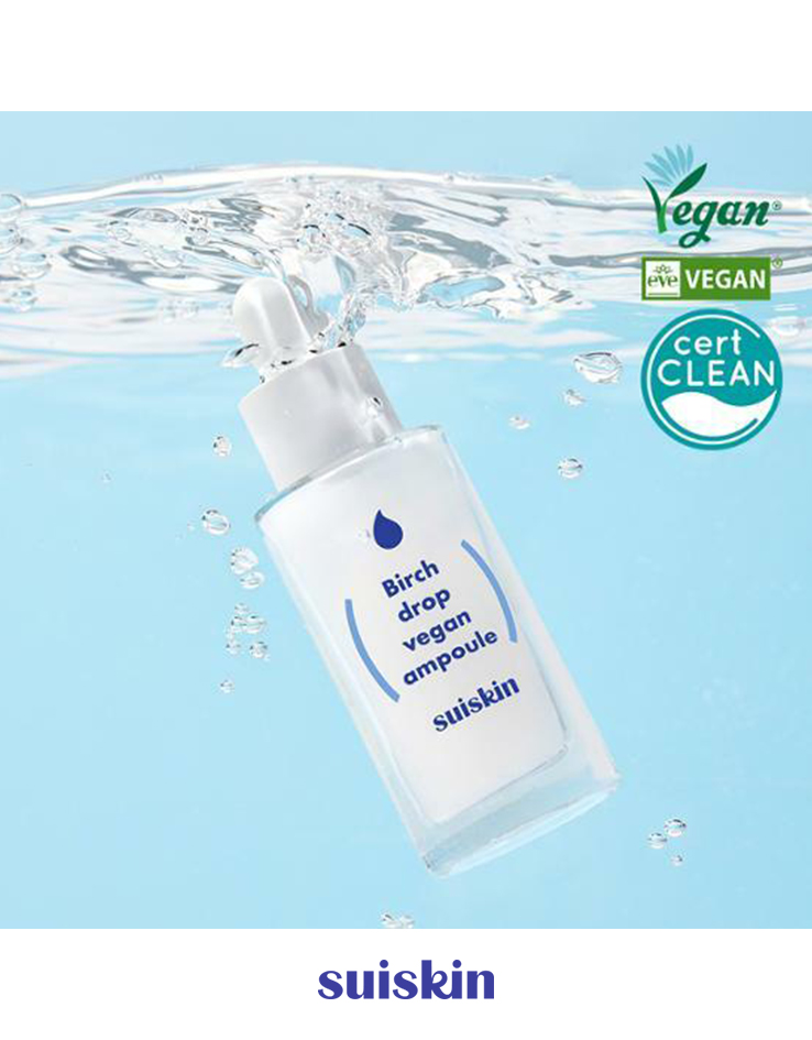 韓國Clean Beauty 小眾品牌 suiskin Birch Drop Vegan Ampoule 純素白樺樹保濕舒緩安瓶精華