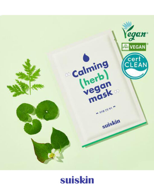 韓國Clean Beauty 小眾品牌 suiskin Calming Herb Vegan Mask 純素草本舒緩保濕面膜5片裝