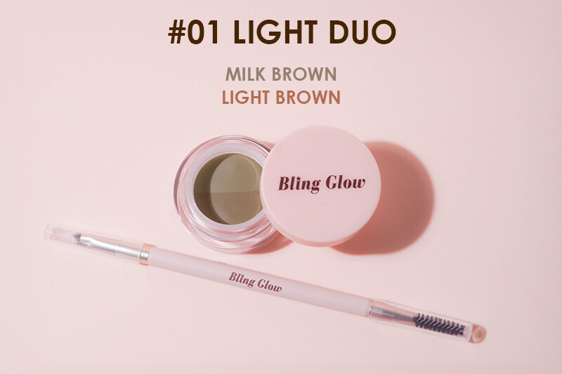 韓國 Bling Glow Brow liner 雙色多用途持久防水眉膏連雙頭眉掃 - 2色選擇