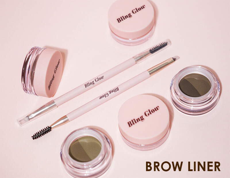 韓國 Bling Glow Brow liner 雙色多用途持久防水眉膏連雙頭眉掃 - 2色選擇