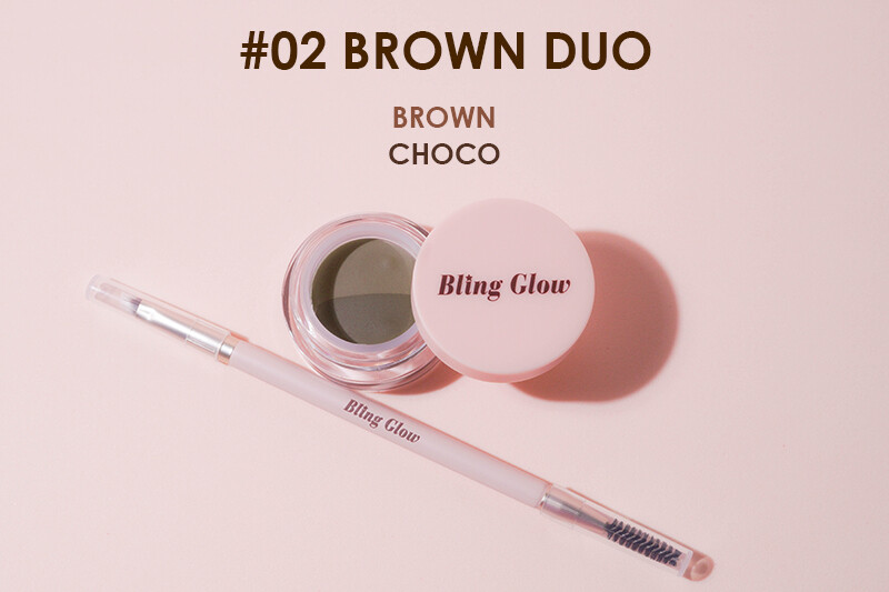韓國 Bling Glow Brow liner 雙色多用途持久防水眉膏連雙頭眉掃 - 2色選擇
