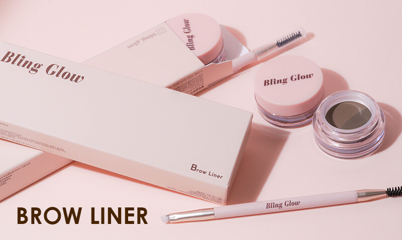 韓國 Bling Glow Brow liner 雙色多用途持久防水眉膏連雙頭眉掃 - 2色選擇