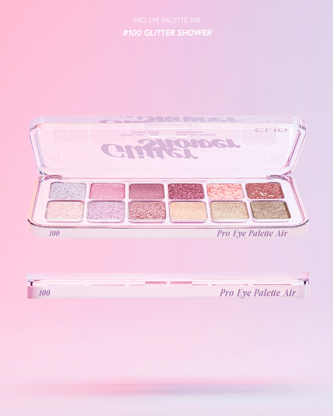 #限量 韓國 [Special Edition] Clio Pro Eye Palette Air 全閃片 12色眼影盤 - #100 Glitter Shower