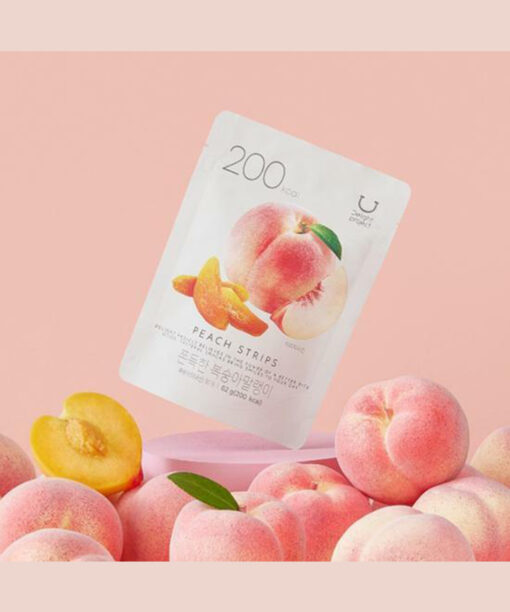 〖韓國 Olive Young 熱賣低卡零食〗Delight Project Peach Strips 低卡低熱量果乾 #Peach Strips 水蜜桃乾