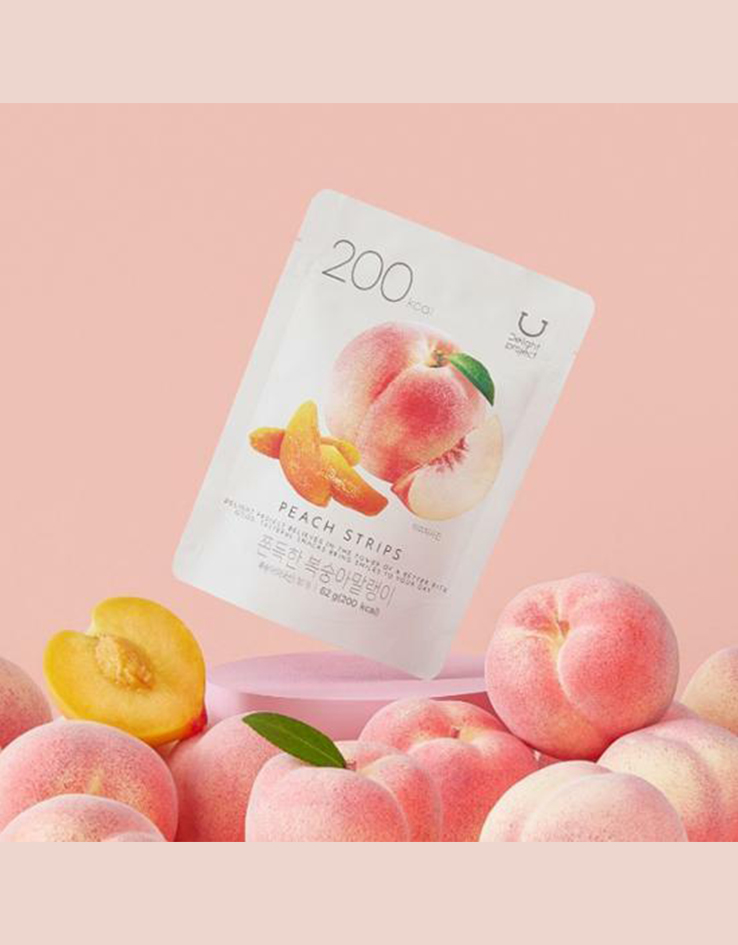 〖韓國 Olive Young 熱賣低卡零食〗Delight Project Peach Strips 低卡低熱量果乾 #Peach Strips 水蜜桃乾