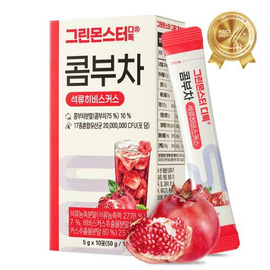韓國 Green Monster Detox 低卡無糖排毒腸便乳酸菌康普茶(檸檬紅茶/蜂蜜西柚/百香果/紅石榴) - 4種口味選擇