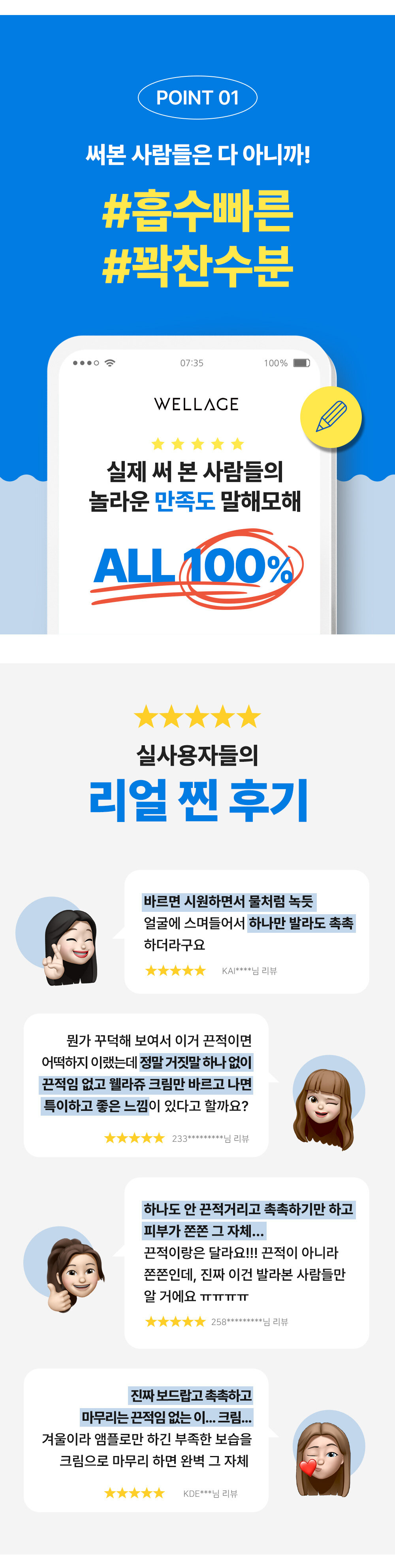 韓國人氣保濕品牌~Wellage Real Hyaluronic 100 Cream 100%純透明質酸保濕面霜 - 80ml