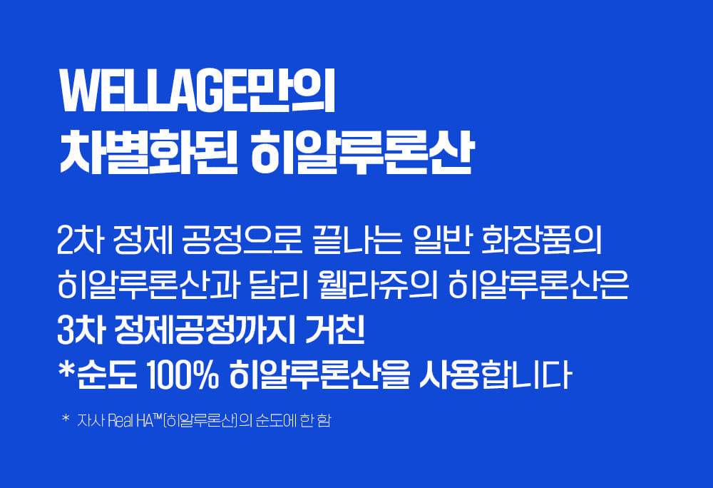 韓國人氣保濕品牌～Wellage Real Hyaluronic Blue Ampoule 100%純透明質酸保濕精華 - 100ml
