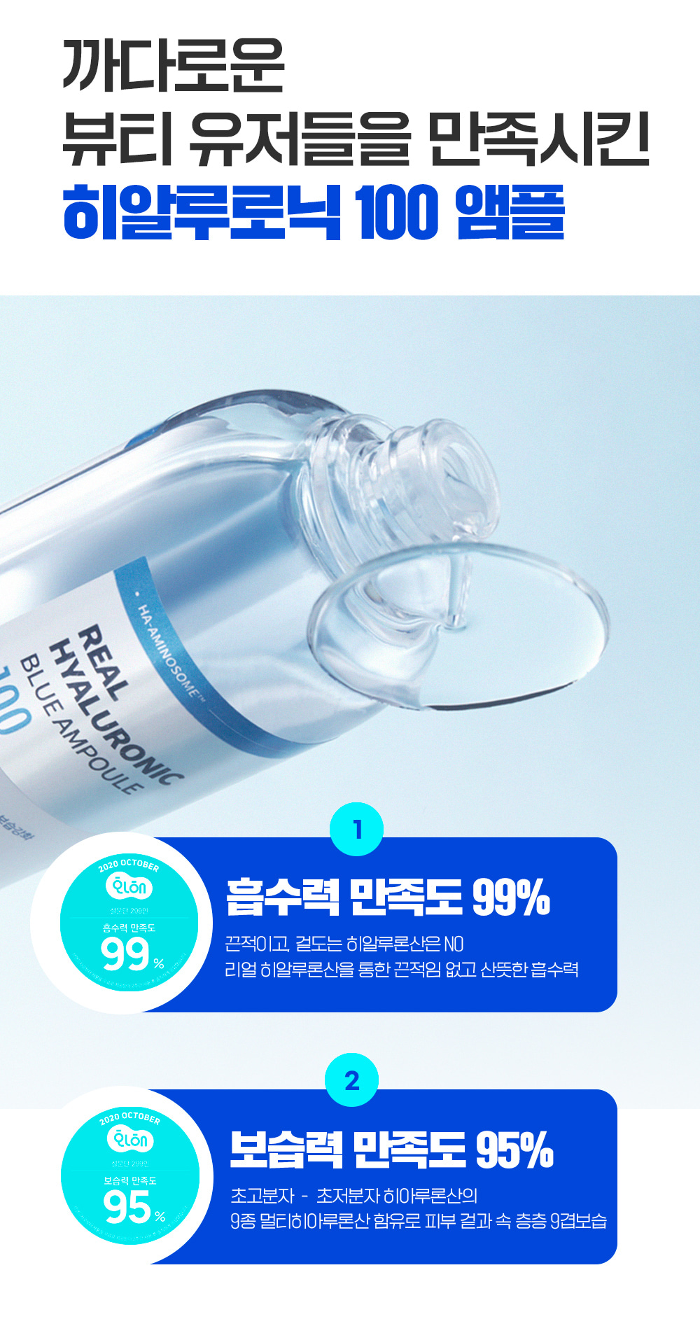 韓國人氣保濕品牌～Wellage Real Hyaluronic Blue Ampoule 100%純透明質酸保濕精華 - 100ml