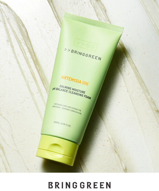 \ New！ 23年更新版 / 韓國 Bring Green Artemisia Cera Calming Moisture pH Balance Cleansing Foam 茵陳蒿萃取鎮定pH平衡弱酸性保濕潔面乳 - 大size 250ml