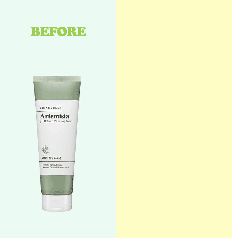 \ New! 23年更新版 / 韓國 Bring Green Artemisia Cera Calming Moisture pH Balance Cleansing Foam 茵陳蒿萃取鎮定pH平衡弱酸性保濕潔面乳 - 大size 250ml