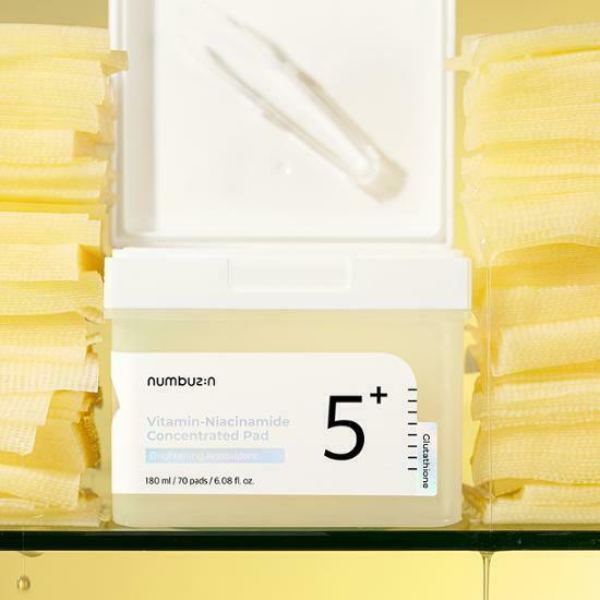 韓國 numbuzin No.5 Vitamin-Niacinamide Concentrated Pad 穀胱甘肽-煙酰胺維生素淡斑提亮抗氧爽膚果凍棉片 - 70片裝