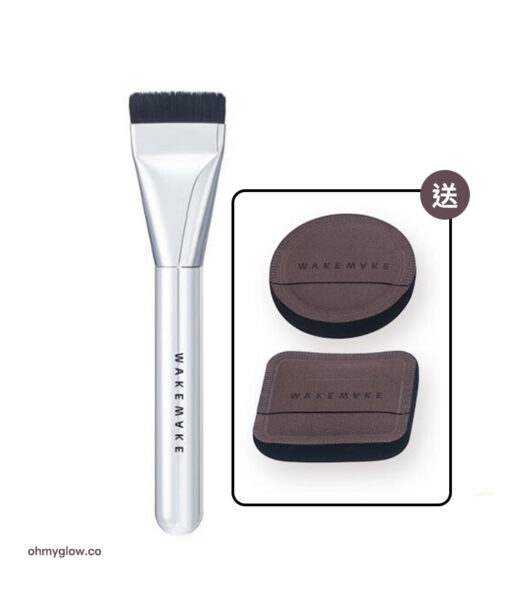 韓國Spatula Wide Foundation Brush Pillow Puff Duo Set 刮刀平薄頭底妝粉底掃+2個Q彈粉撲