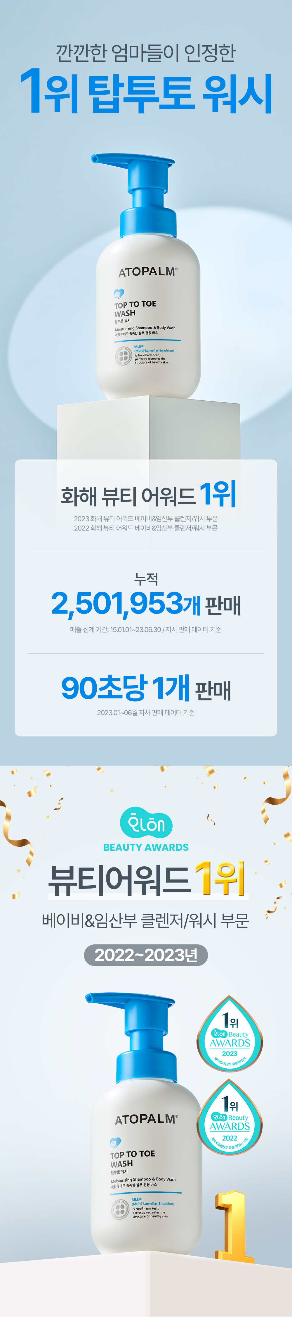 韓國 ATOPALM Top To Toe Wash 溫和沐浴露- 300ml