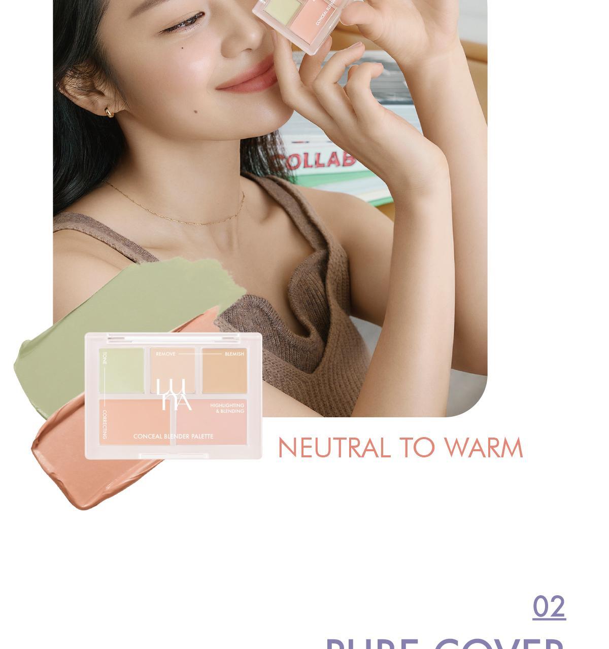 新色入!韓國 Luna Conceal Blender Palette 多功能5色校正調色遮瑕盤(01-04) - 4色選擇