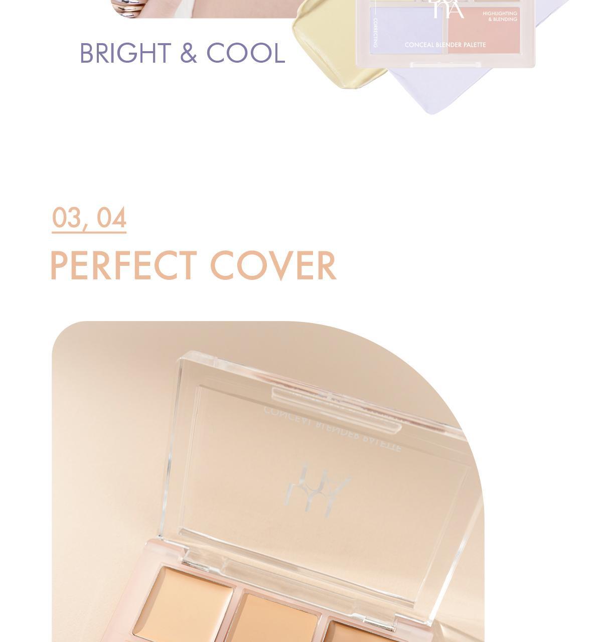 新色入!韓國 Luna Conceal Blender Palette 多功能5色校正調色遮瑕盤(01-04) - 4色選擇