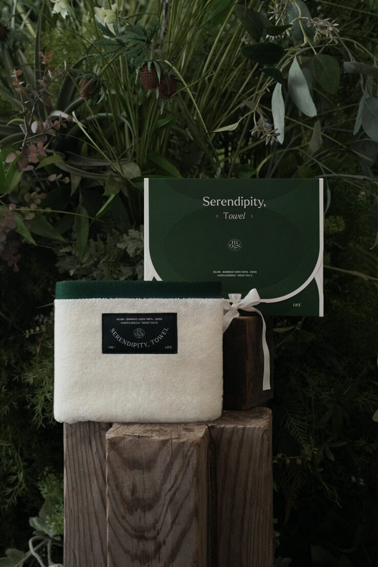 韓國小眾高質感～Moss Serendipity Towel 優質有機竹纖維身體沐浴毛巾 #Ivory & Green