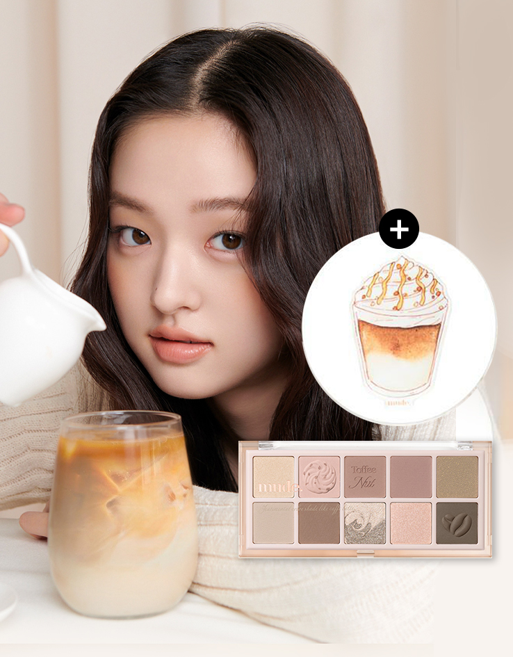 🌰新品限量送手機支架☕韓國 mude 23FW Shawl Moment Eyeshadow Palette 十色眼影盤 #05 Toffee Nut Latte 拖肥果仁拿鐵